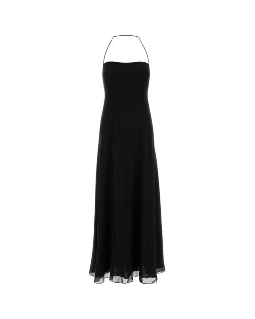 The Row Black Crepe Javier Dress