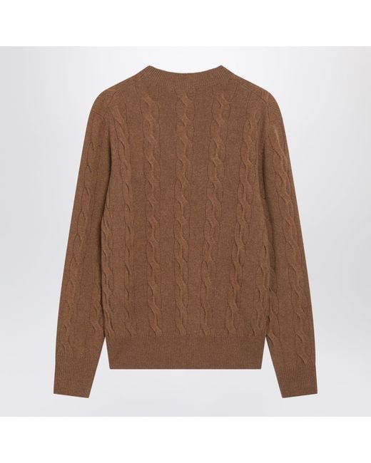 AMI Brown Camel Merino Wool Sweater