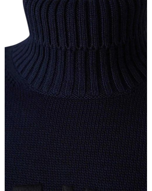 Givenchy Blue Cotton Turtle Neck Sweater for men