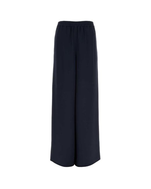 Max Mara Blue Silk Volonta Wide-Leg Pant