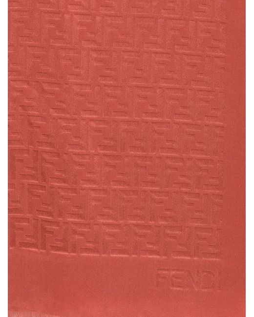 Fendi Red Ff Silk Stole