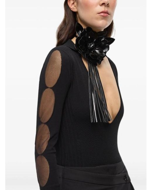 Pinko Black Viscose Polyester Top
