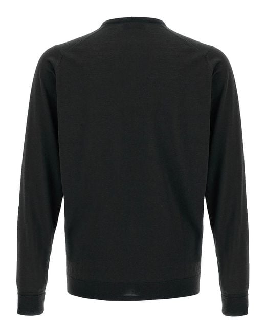 John Smedley Black 'Bobby' Pullover for men
