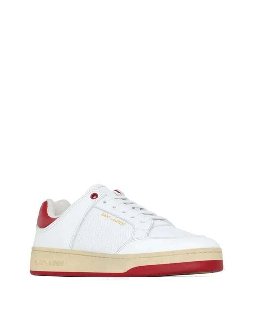 Saint Laurent White Sl/61 Cotton Sneakers
