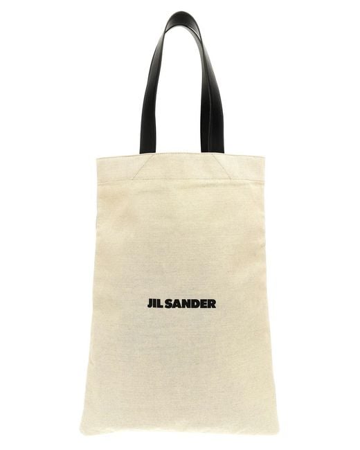 Jil Sander Natural 'Flat Shopper' Large Shopping Bag