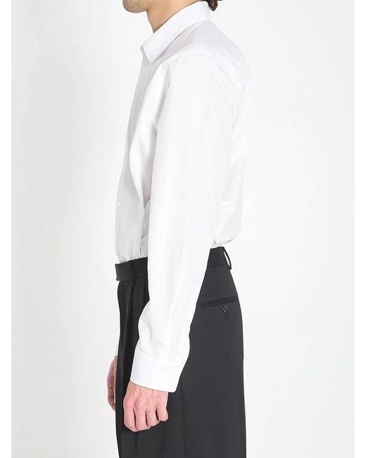 Burberry White Cotton Shirt for men
