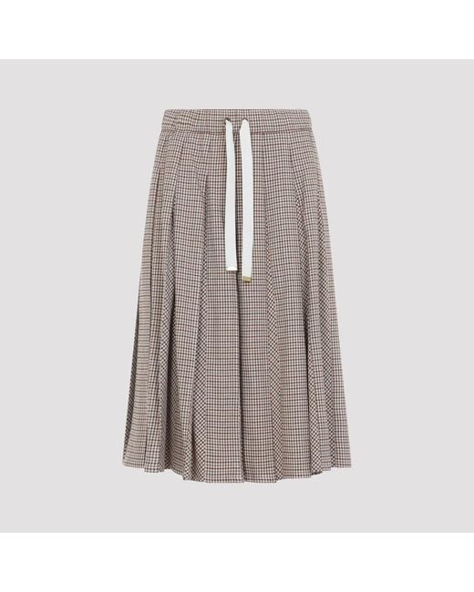 Moncler Brown Viscose Wool Elastane Skirt