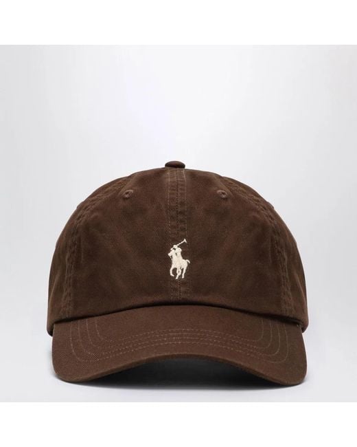 Polo Ralph Lauren Brown Baseball Cap With Logo for men