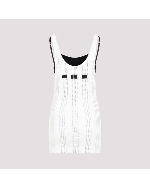 The Attico White Flat Ribbed Jersey Tank Top