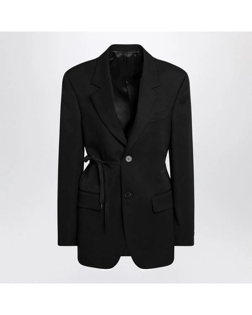 Balenciaga Black Jacket With Side Tie