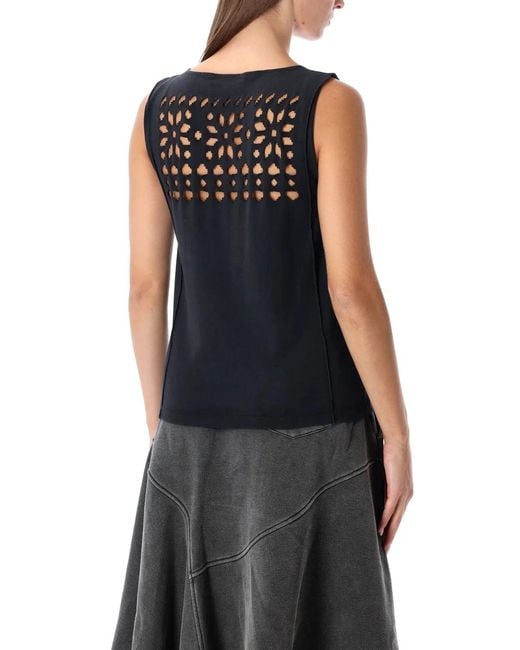 Our Legacy Black Lounge Jersey Top With Laser-Cut Back
