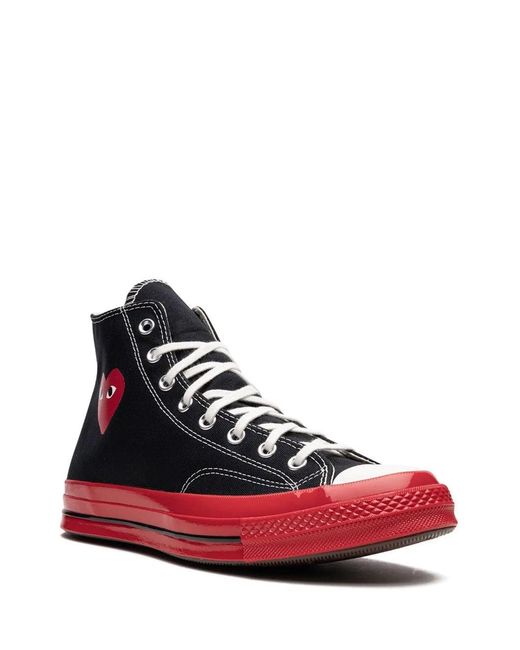 COMME DES GARÇONS PLAY Red Sole High Top Sneakers