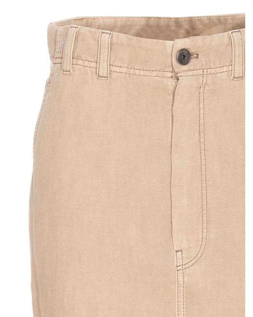 Brunello Cucinelli Natural Chino Skirt With Jewels
