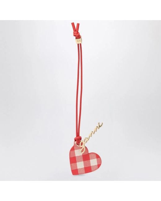 Ganni Red Heart-Shaped Mirror Bou
