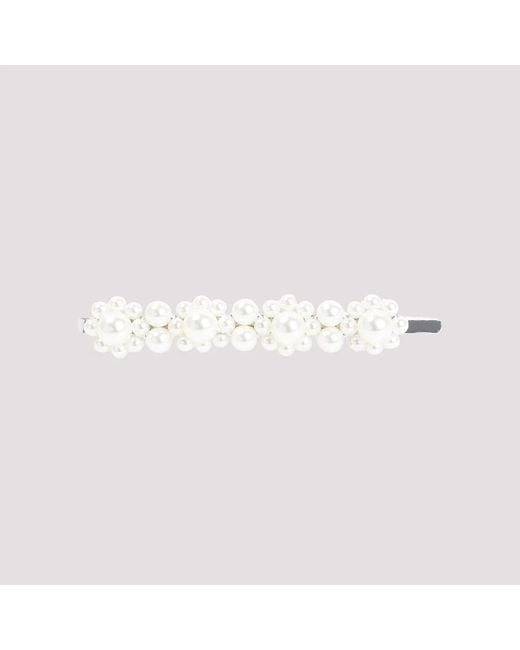 Simone Rocha White Medium Flower Hair Clips