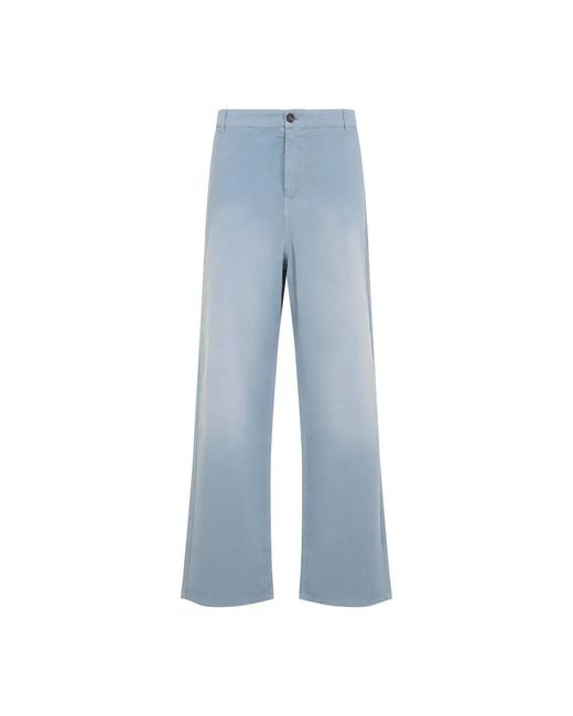 Miu Miu Blue Astrale Cotton Trousers