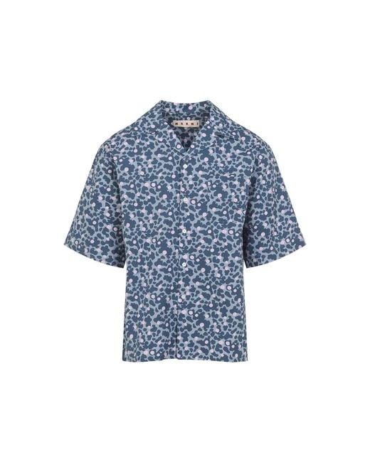 Marni Blue Ss Cotton Shirt for men