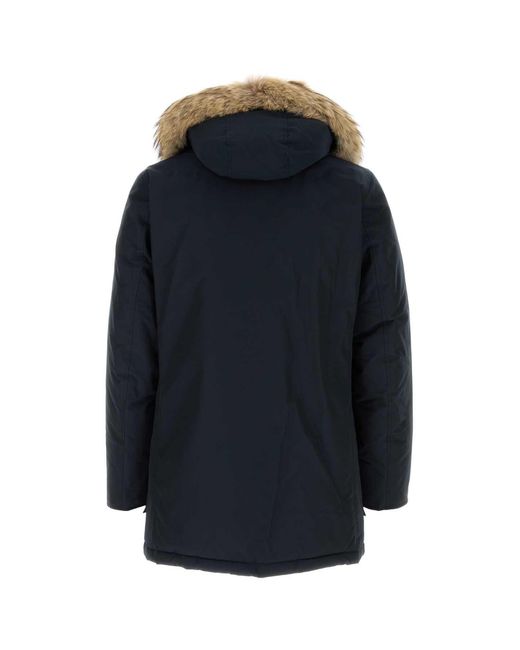 Woolrich Blue Arctic Detachable Fur Parka for men