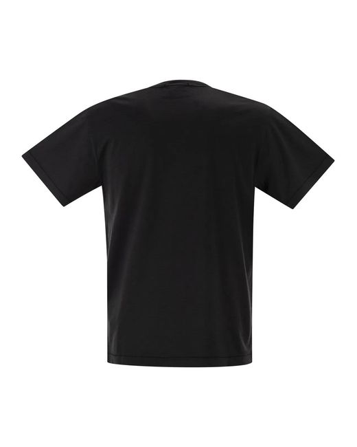 Stone Island Black Slim Fit T-Shirt With Compass Patch for men