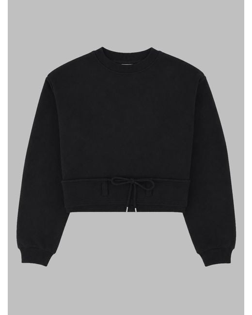 Dries Van Noten Black Felpa Cropped Con Coulisse