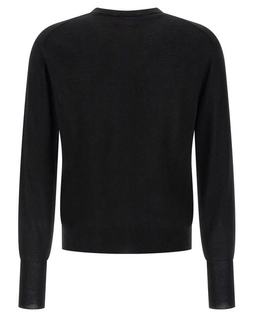 Ma'ry'ya Black Crew-Neck Sweater for men