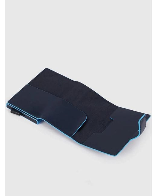 Piquadro Blue Metal Card Holder