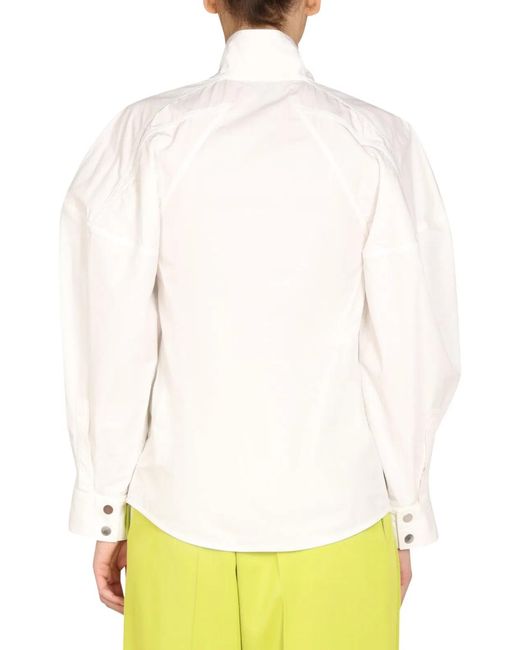 Bottega Veneta Natural Relaxed Fit High Neck Shirt