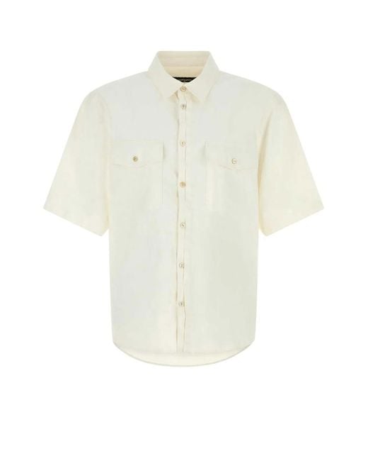 DSquared² White Linen Short Sleeves Shirt for men
