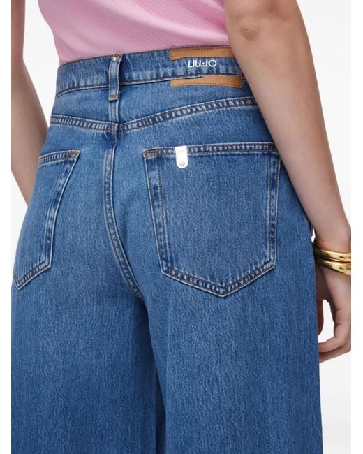 Liu Jo Blue Washed Denim Jeans Wide Leg