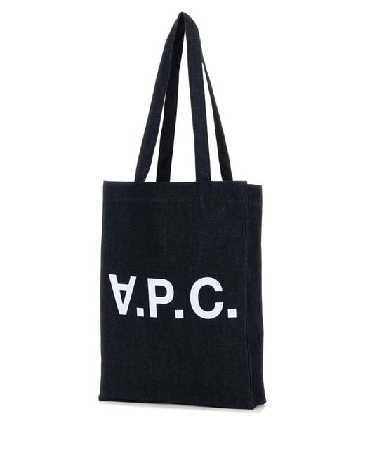 A.P.C. Black Laurel Denim Tote for men
