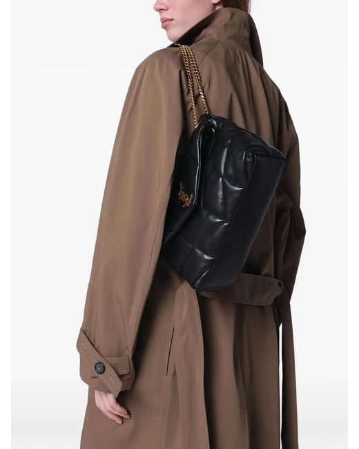 Saint Laurent Black Small Loulou Puffer Shoulder Bag