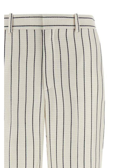 Balmain White Striped Pants