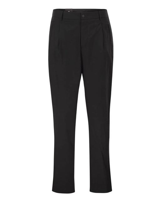 PT Torino Black Active Stretch Technical Cotton Trousers for men
