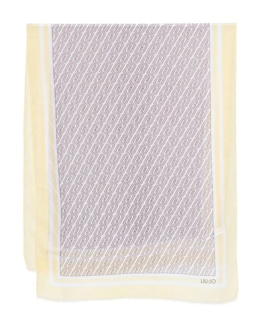 Liu Jo Multicolor Ecru Multicolour Wool Patterned Scarf