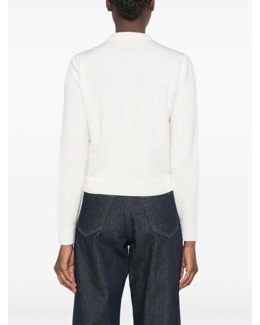 Moncler White Quilted Zip-Up Sweater for men