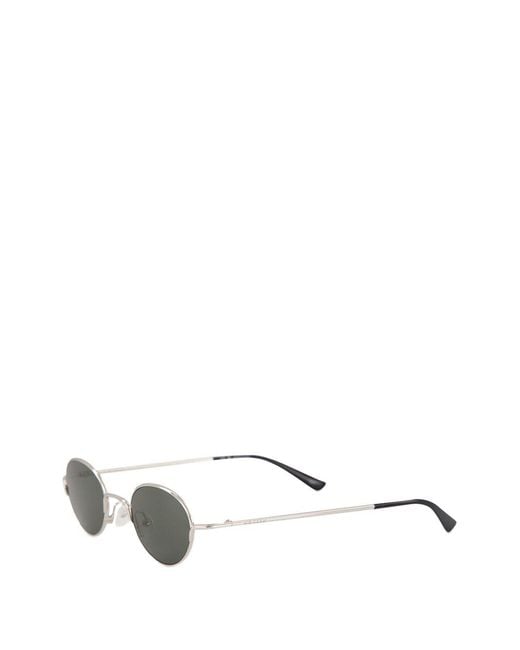 McQueen Metallic Round Metal Frame Sunglasses