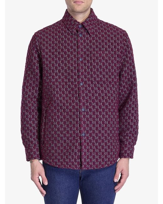 Gucci Purple Wool Overshirt for men