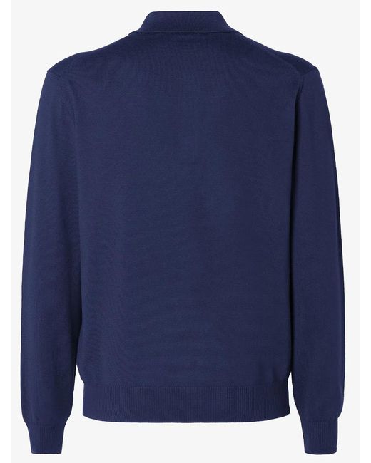 Fendi Blue Wool Polo Shirt for men