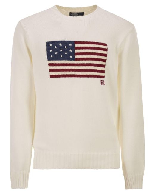 Polo Ralph Lauren Iconic Flag Shirt in White for Men | Lyst UK