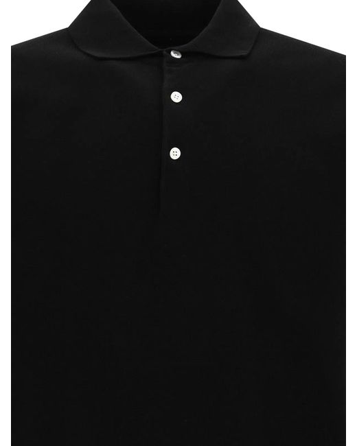 Beams Plus Black "12G" Polo Shirt With Buttons for men