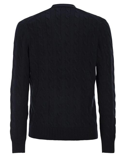 Polo Ralph Lauren Blue Cotton Cable Knit Cardigan for men
