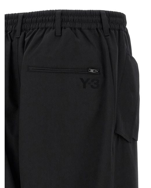 Y-3 Black Wool Blend Pants for men