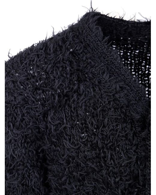 Sacai Blue Furry Knit Cardigan for men