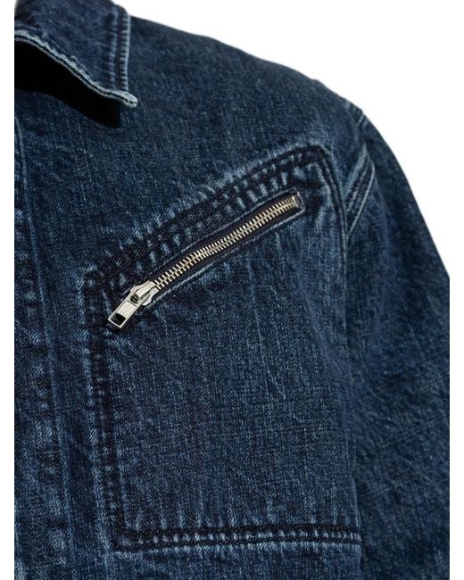 KENZO Blue Logo-Embroidered Denim Jacket