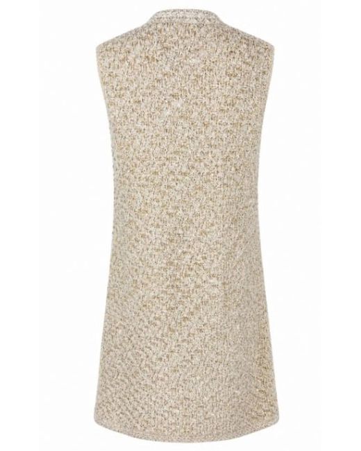 Fabiana Filippi Natural Bouclé V-Neck Dresses