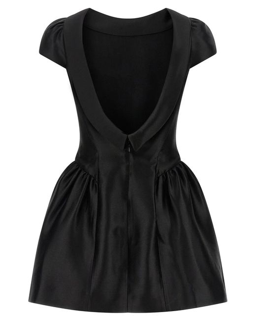 Self-Portrait Black Self Portrait Taffetà Collared Mini' Dress