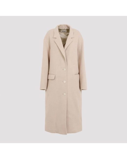 Isabel Marant Natural Sand Wool Blend Efezia Coat