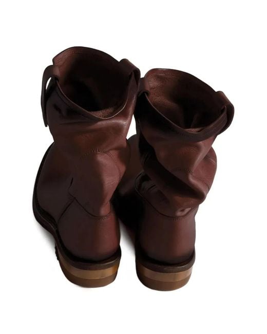Miu Miu Brown Foule Aged Look Leather Booties