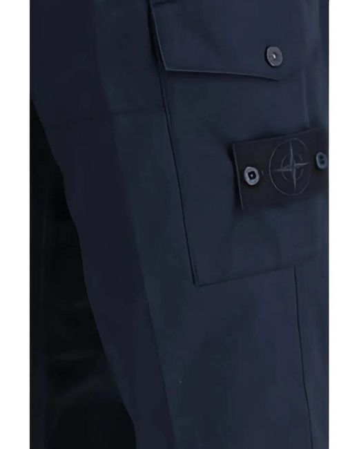 Stone Island Navyblue Cotton Trousers for men