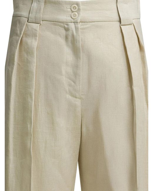 Ines De La Fressange Paris White Linen Trousers